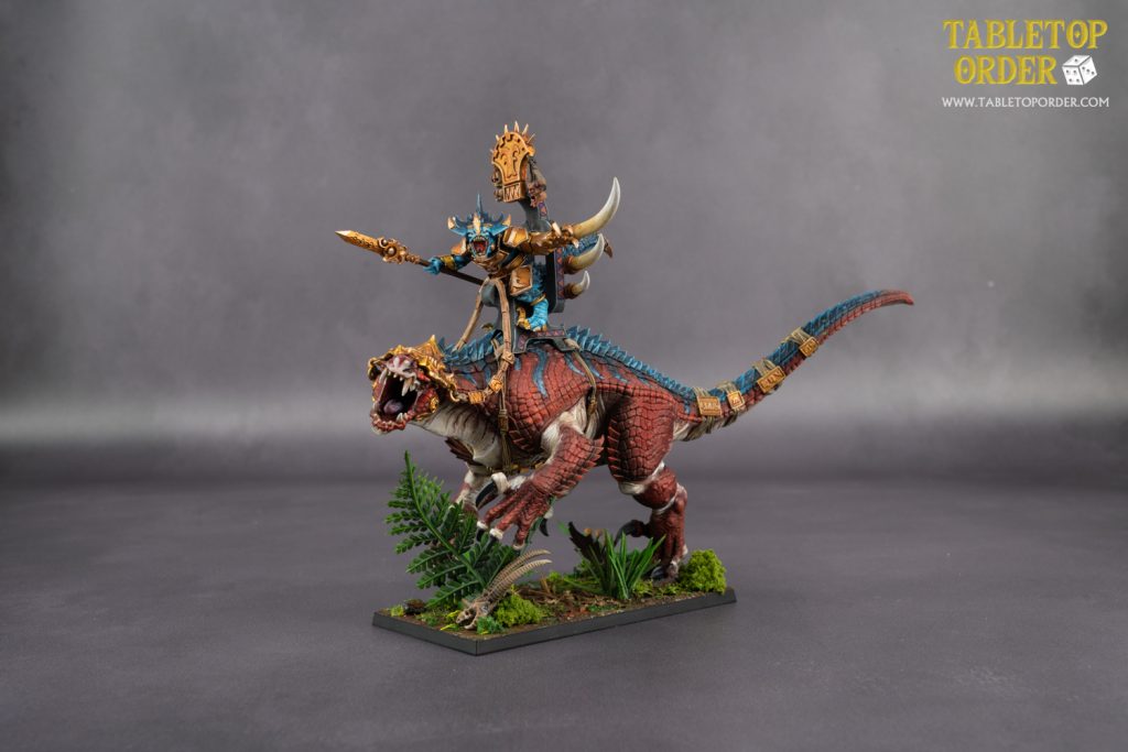 Saurus Oldblood On Carnosaur Seraphon Pro Painted - Age Of Sigmar