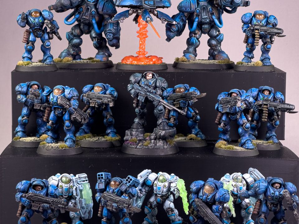 Complete painted StarCraft Terran Starter Set miniatures